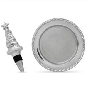 Wine Stopper and Plate Gift Set
